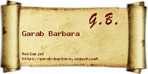 Garab Barbara névjegykártya
